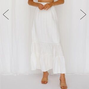 Hello Molly Angelic Vibes White Maxi Skirt